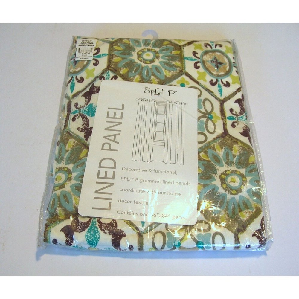 Split P Lined Curtain Panels Grommet Top 56" x 84" Orleans Design New One Pair - Picture 3 of 5